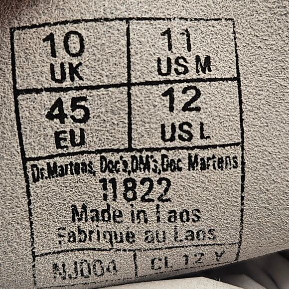 DR. MARTENS MEN'S 11 1460 8 EYES SMOOTH WHITE BOOTS 11822 - Picture 5 of 7